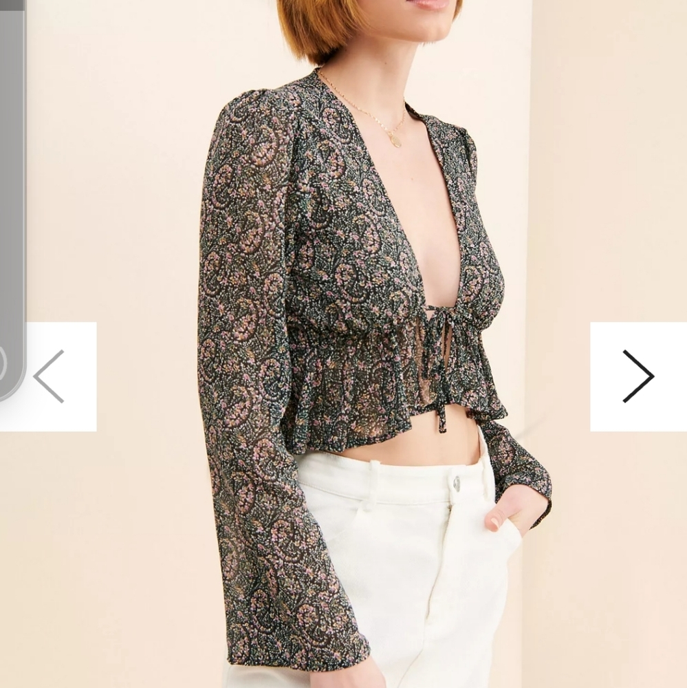 Free People tie front top NWT